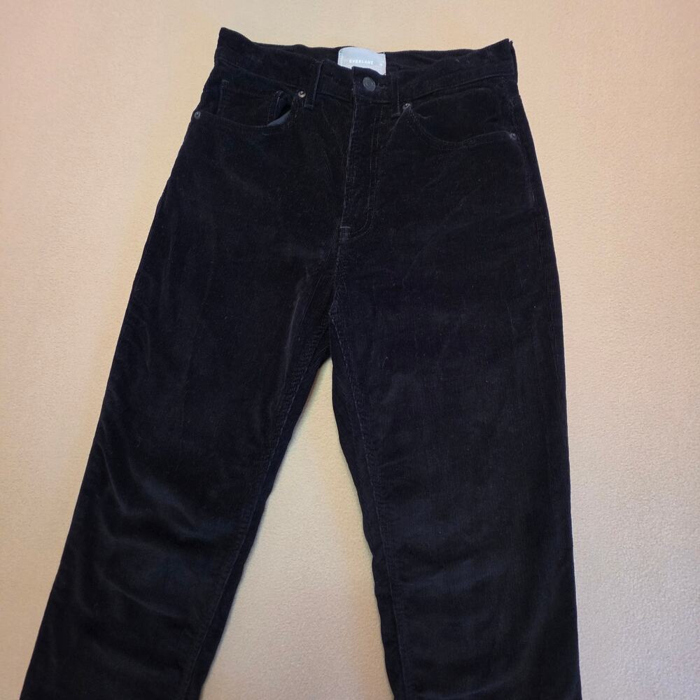Everlane Baby Cord Cheeky Straight-Leg Pants Black Corduroy Sz 29